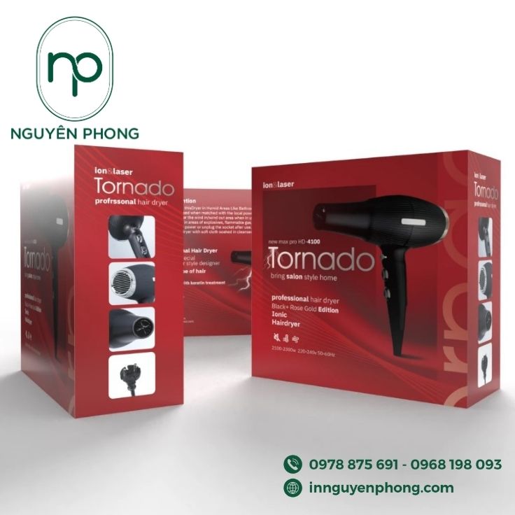 Mẫu hộp carton đựng máy sấy nổi bật 